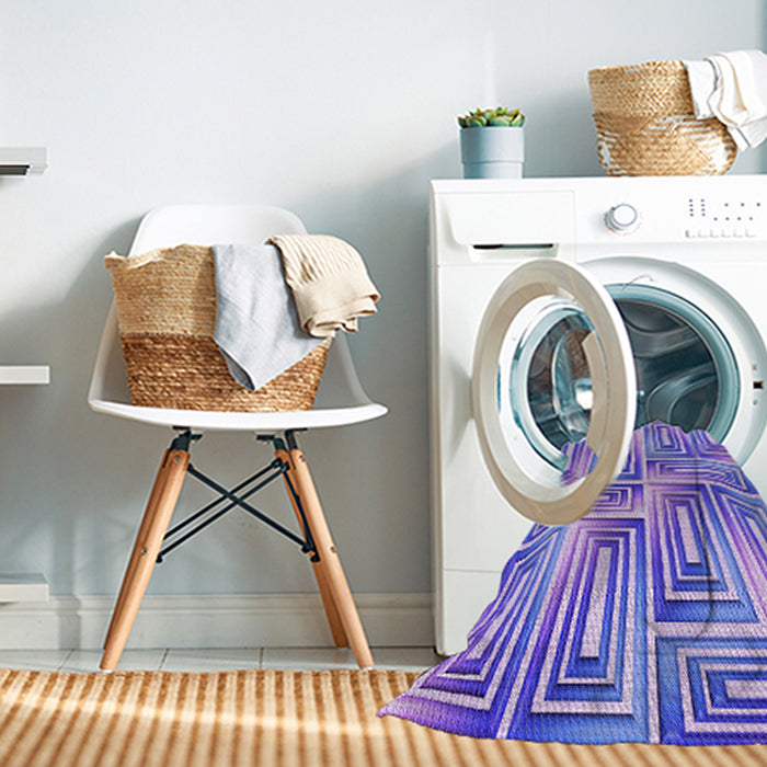 Machine Washable Transitional Mauve Purple Rug in a Washing Machine, wshpat1504pur