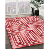 Patterned Pastel Pink Rug, pat1504rd