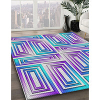 Patterned Purple Modern Rug, pat1504