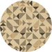 Square Patterned Brown Rug, pat1505brn