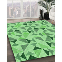 Patterned Jade Green Rug, pat1505grn