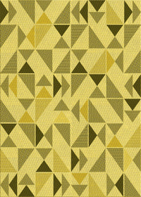 Machine Washable Transitional Yellow Rug, wshpat1505yw