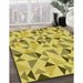 Patterned Yellow Rug in Family Room, pat1505yw