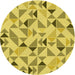 Square Patterned Yellow Rug, pat1505yw