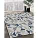 Patterned Gray Novelty Rug in Family Room, pat1505