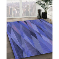 Patterned Light Slate Blue Rug, pat1506blu