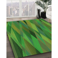 Patterned Apple Green Rug, pat1506grn