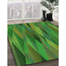 Patterned Apple Green Rug in Family Room, pat1506grn