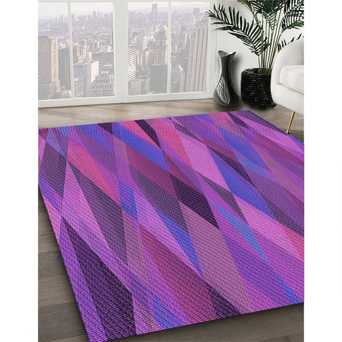 Machine Washable Transitional Purple Daffodil Purple Rug in a Family Room, wshpat1506pur