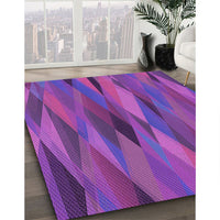 Patterned Purple Daffodil Purple Rug, pat1506pur