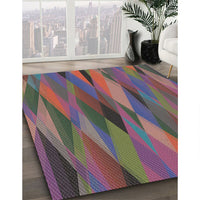 Patterned Rose Purple Modern Rug, pat1506