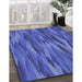 Machine Washable Transitional Light Slate Blue Rug in a Family Room, wshpat1507blu