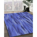 Patterned Light Slate Blue Rug in Family Room, pat1507blu