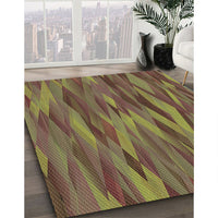 Patterned Dark Golden Brown Rug, pat1507brn