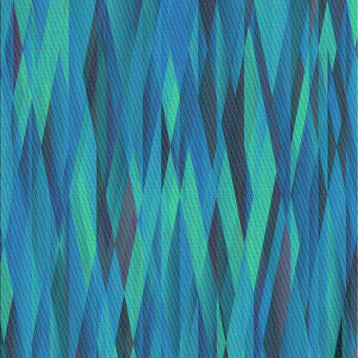 Patterned Dark Turquoise Green Rug, pat1507lblu