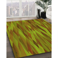 Patterned Pistachio Green Rug, pat1507yw