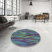 Round Patterned Purple Novelty Rug in a Office, pat1507