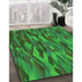 Patterned Neon Green Rug in Family Room, pat1508grn