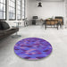 Round Patterned Purple Rug in a Office, pat1508pur