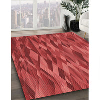 Patterned Red Rug, pat1508rd