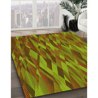 Patterned Pistachio Green Rug, pat1508yw