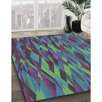 Patterned Purple Modern Rug, pat1508