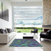 Square Patterned Purple Modern Rug in a Living Room, pat1508