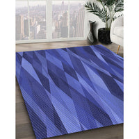 Patterned Sapphire Blue Rug, pat1509blu