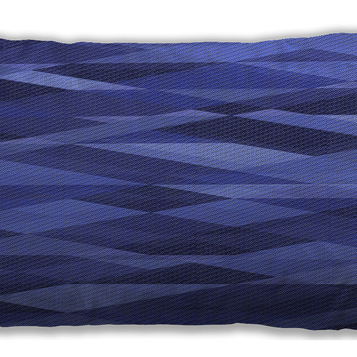 Patterned Rectangular Sapphire Blue Lumbar Throw Pillow, 13 inch by 19 inch, lbpat1509blu