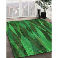 Patterned Deep Emerald Green Rug, pat1509grn