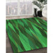 Machine Washable Transitional Deep Emerald Green Rug in a Family Room, wshpat1509grn