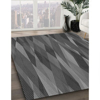 Patterned Platinum Gray Rug, pat1509gry