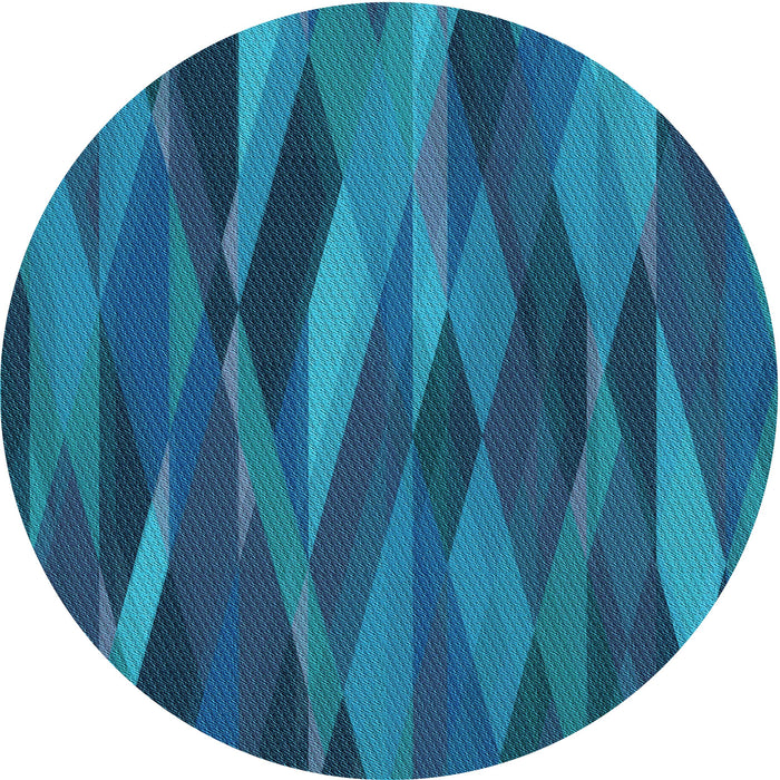 Square Patterned Deep Sky Blue Rug, pat1509lblu