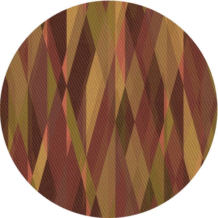 Square Patterned Saffron Red Rug, pat1509org