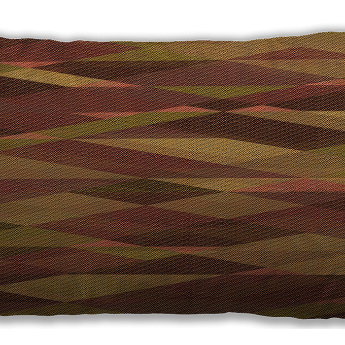 Patterned Rectangular Saffron Red Lumbar Throw Pillow, 13 inch by 19 inch, lbpat1509org