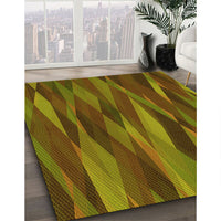 Patterned Dark Bronze Brown Rug, pat1509yw