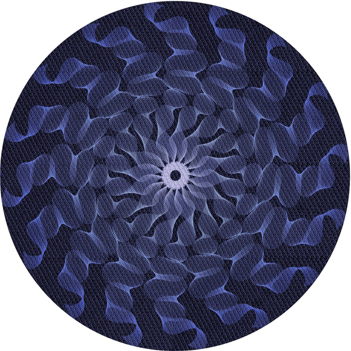 Square Patterned Night Blue Rug, pat151blu