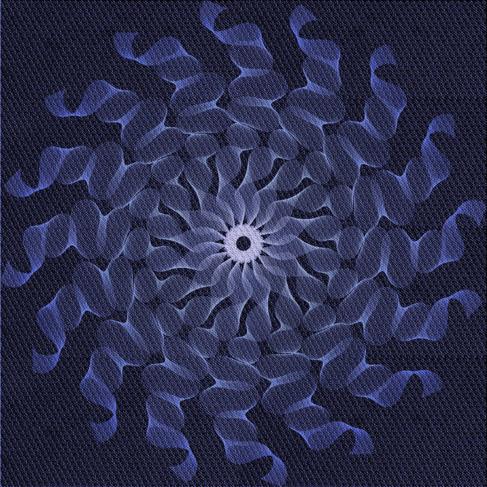 Round Patterned Night Blue Rug, pat151blu