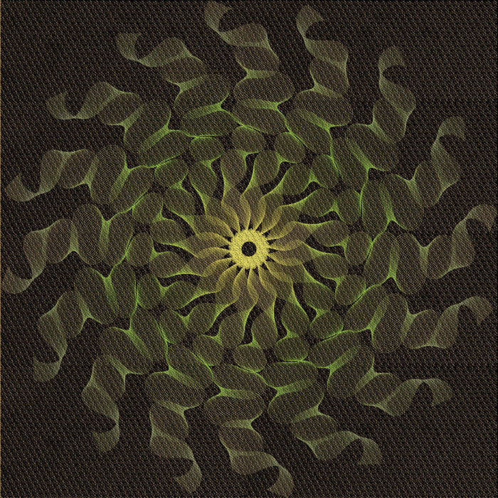 Round Patterned Midnight Gray Rug, pat151brn