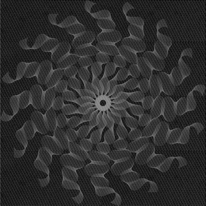 Round Patterned Black Rug, pat151gry