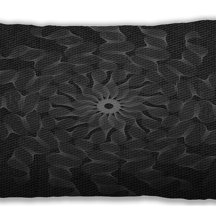 Patterned Rectangular Black Lumbar Throw Pillow, 13 inch by 19 inch, lbpat151gry