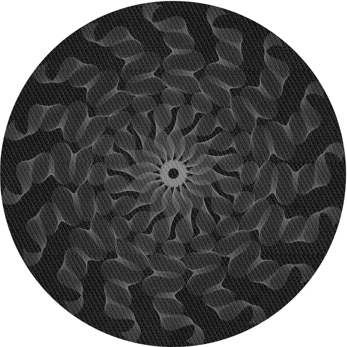 Square Patterned Black Rug, pat151gry