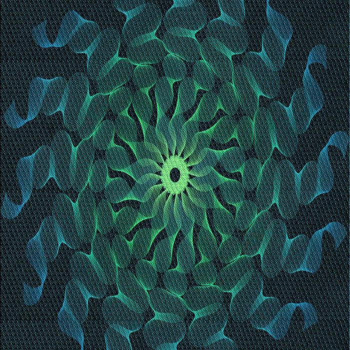 Patterned Teal Green Rug, pat151lblu