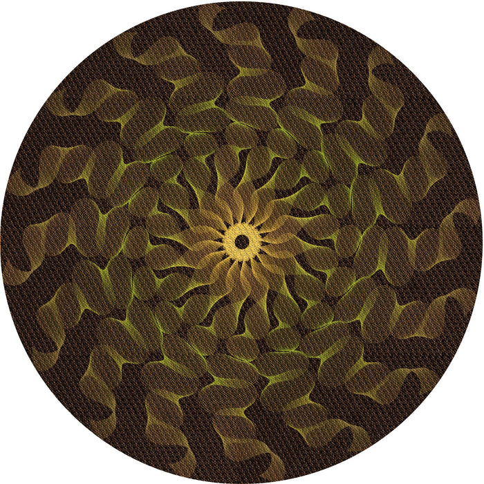 Square Patterned Dark Bronze Brown Rug, pat151org