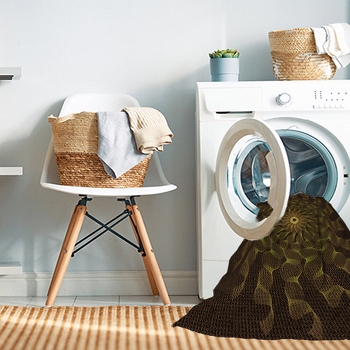 Machine Washable Transitional Dark Bronze Brown Rug in a Washing Machine, wshpat151org