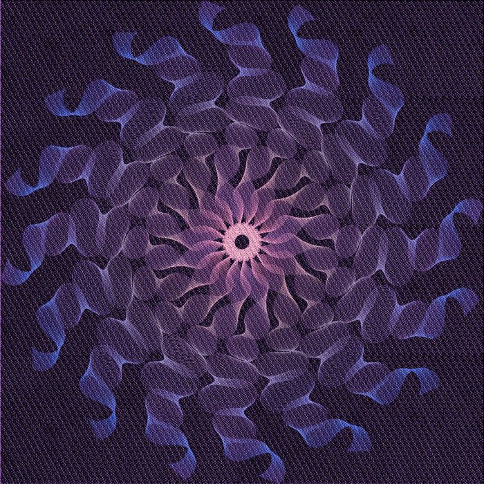 Round Patterned Deep Purple Rug, pat151pur