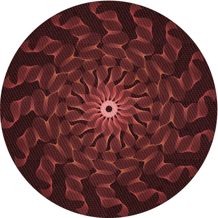 Square Patterned Dark Scarlet Red Rug, pat151rd