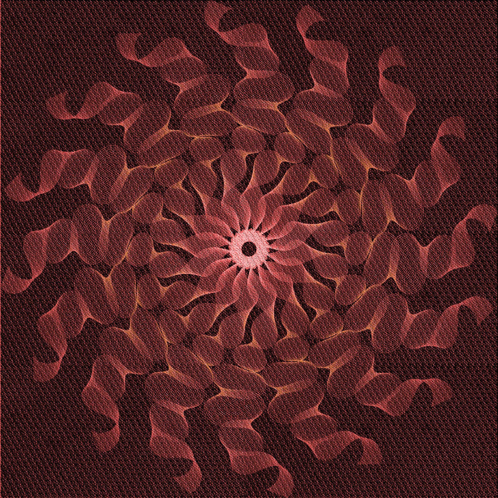 Round Patterned Dark Scarlet Red Rug, pat151rd