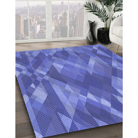 Patterned Sky Blue Rug, pat1510blu