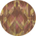 Square Patterned Sienna Brown Rug, pat1510brn